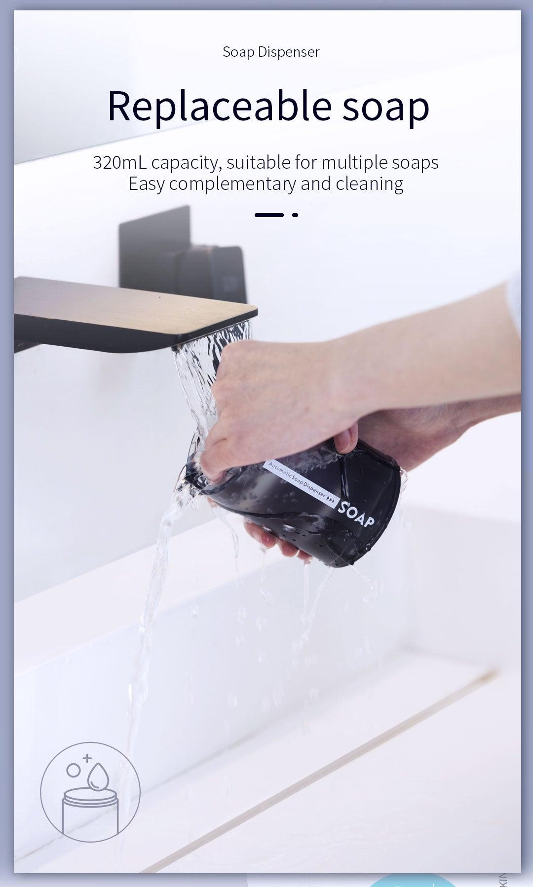 Rechargeable Foaming Soap Dispenser with Temperature Display