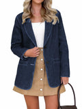 Fisoew Women's Denim Blazer — Blue, Medium
