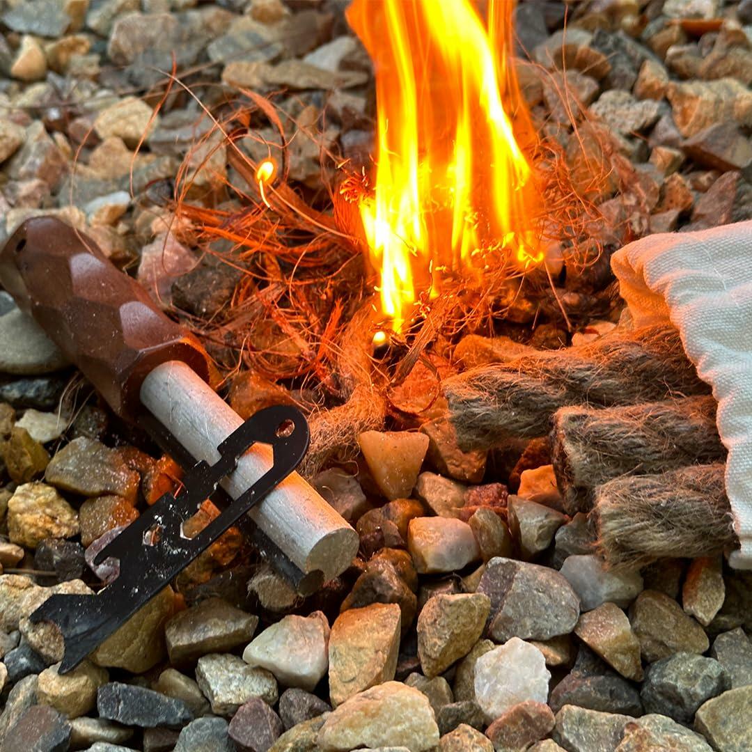 Emergency Fire Starter with Weatherproof Fat Rope