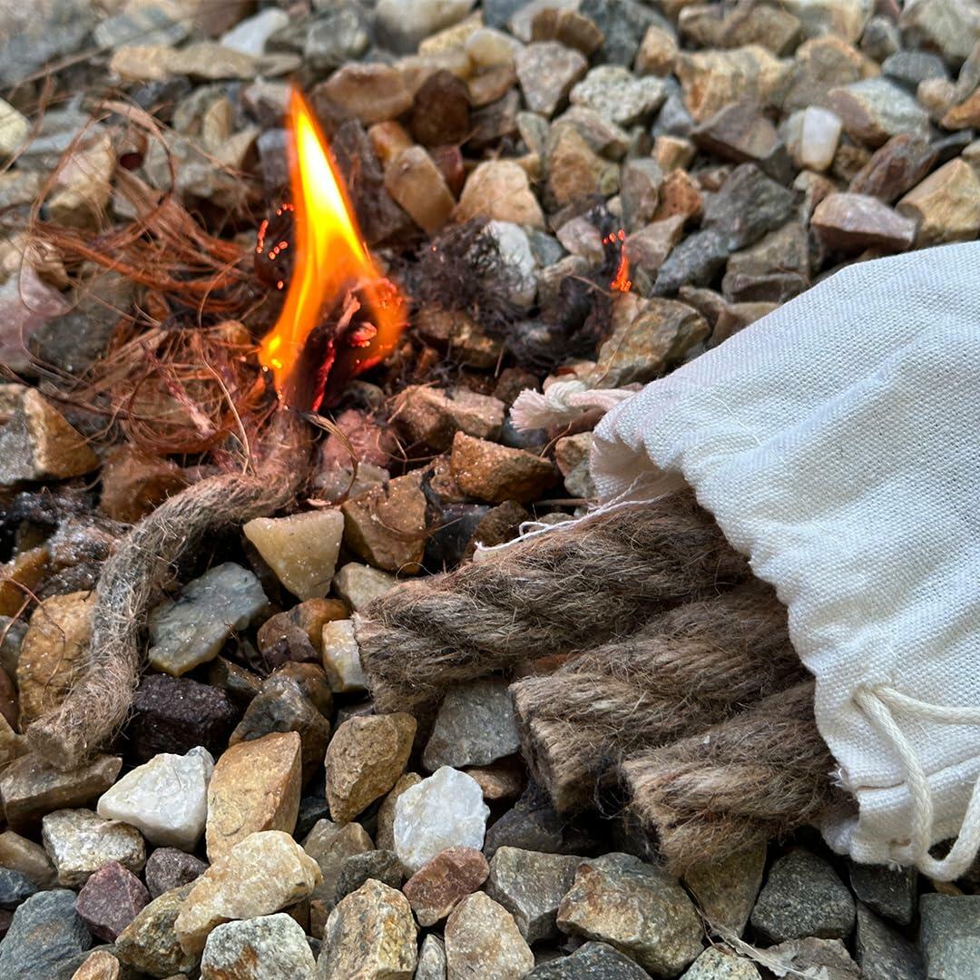 Emergency Fire Starter with Weatherproof Fat Rope