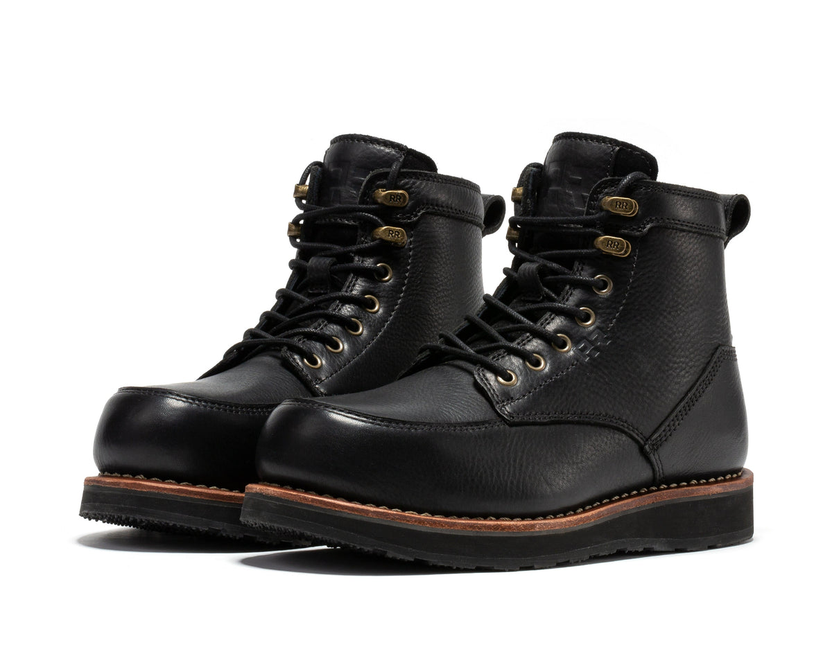 ROCKROOSTER Edgewood 6-in. Steel Toe Wedge Boots (SAP610BK)