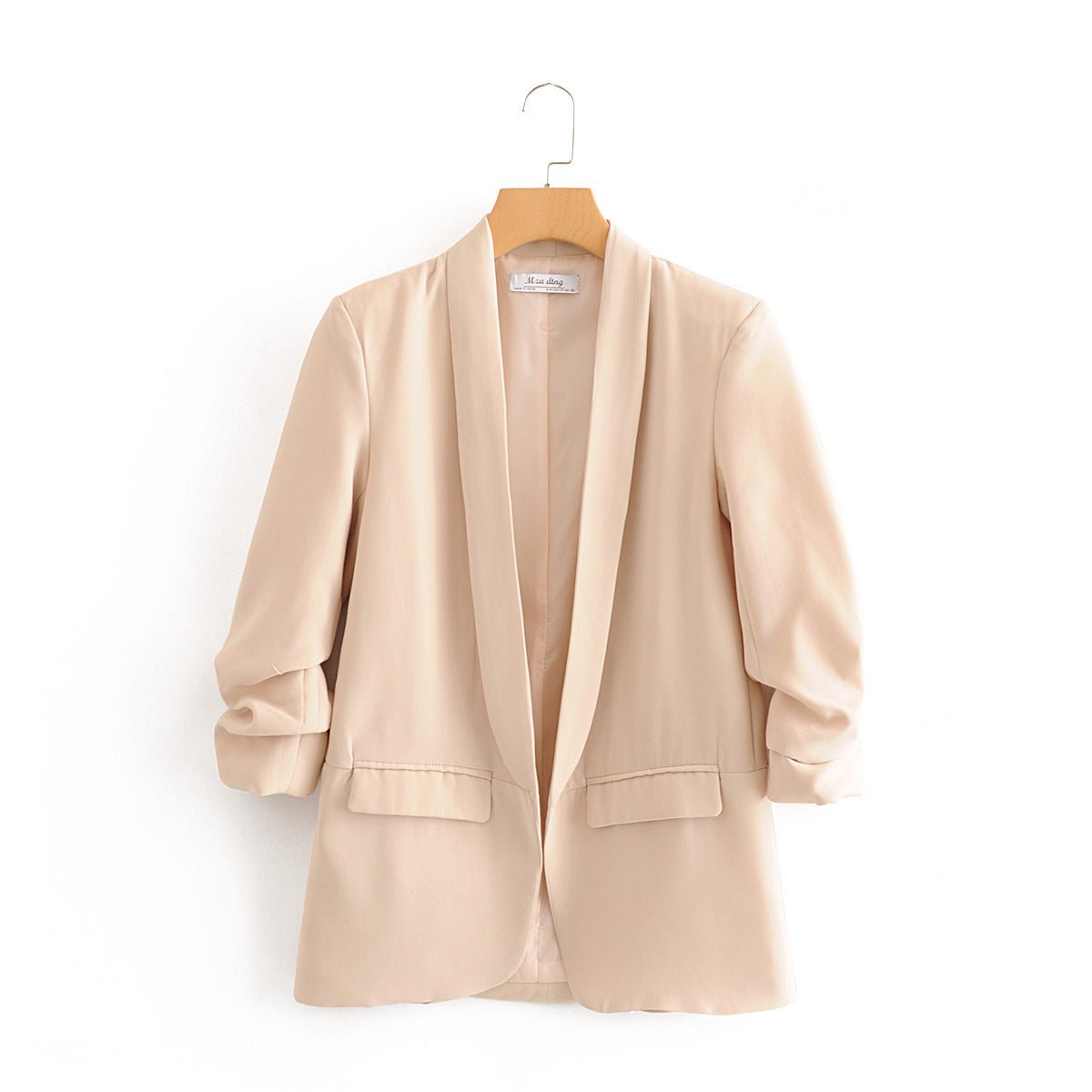 Women's Ruched Three-Quarter Sleeve Blazer — MS241