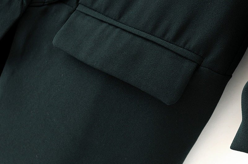 Women's Ruched Three-Quarter Sleeve Blazer — MS241