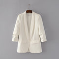 Women's Ruched Three-Quarter Sleeve Blazer — MS241