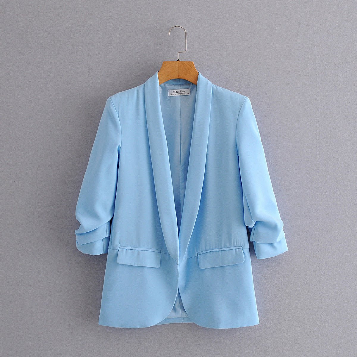 Women's Ruched Three-Quarter Sleeve Blazer — MS241