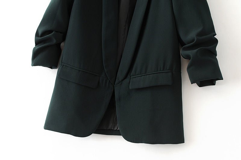 Women's Ruched Three-Quarter Sleeve Blazer — MS241