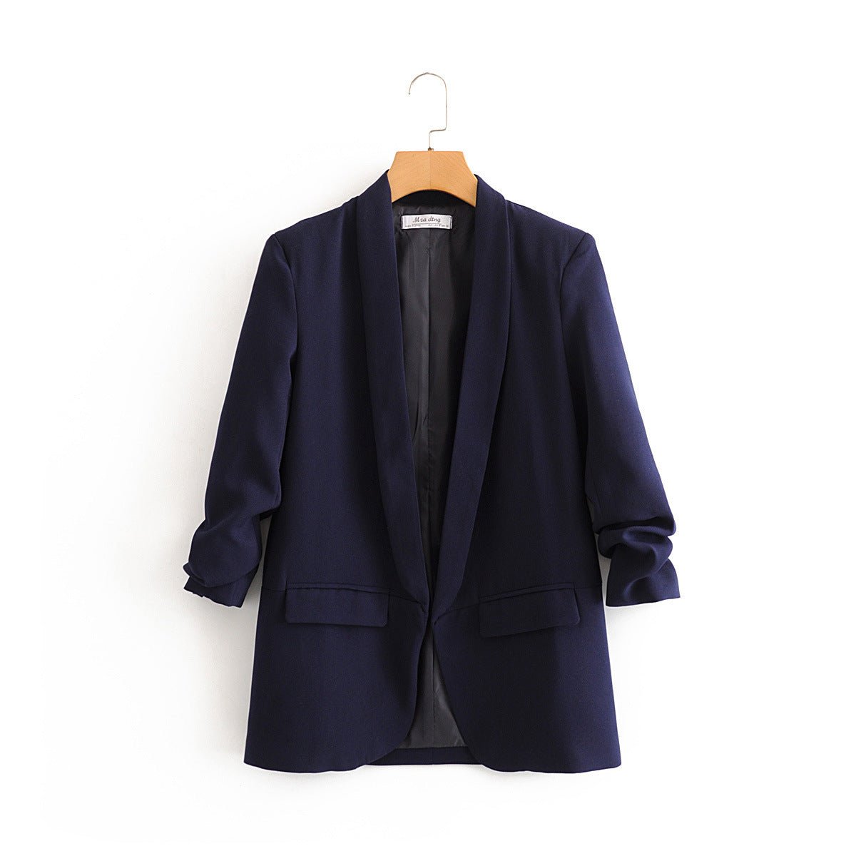 Women's Ruched Three-Quarter Sleeve Blazer — MS241