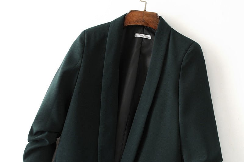 Women's Ruched Three-Quarter Sleeve Blazer — MS241
