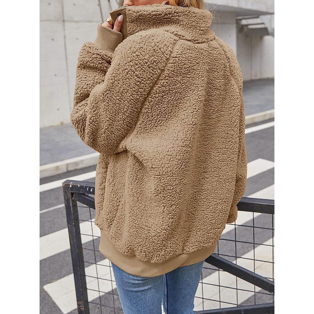 Women's Sherpa Fleece Snap-Button Jacket