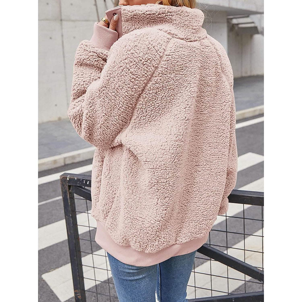 Women's Sherpa Fleece Snap-Button Jacket