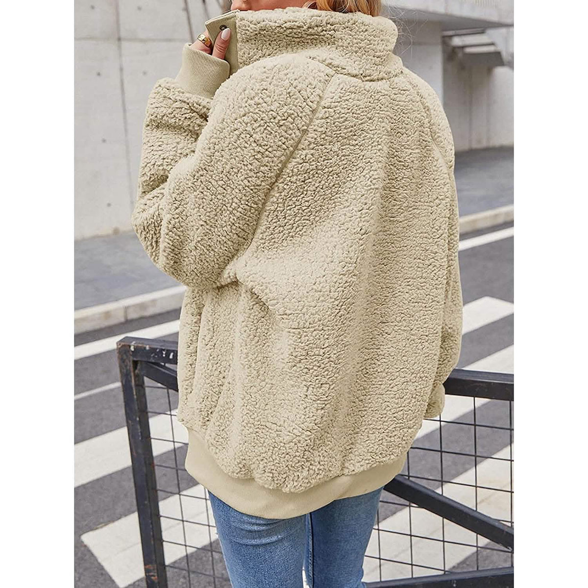 Women's Sherpa Fleece Snap-Button Jacket
