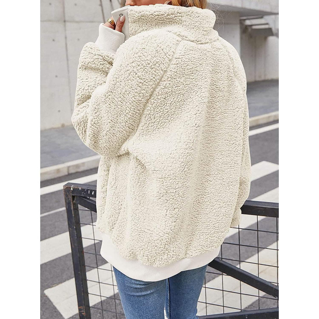 Women's Sherpa Fleece Snap-Button Jacket